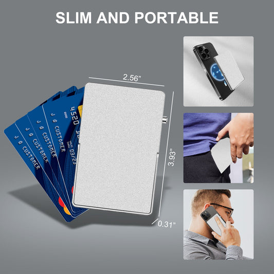 RFID Blocking Wallet Minimalist Slim Card Holder for Magsafe with Adjustable Stand, Metal Pop Up Magnetic Wallet for Men TOYFID