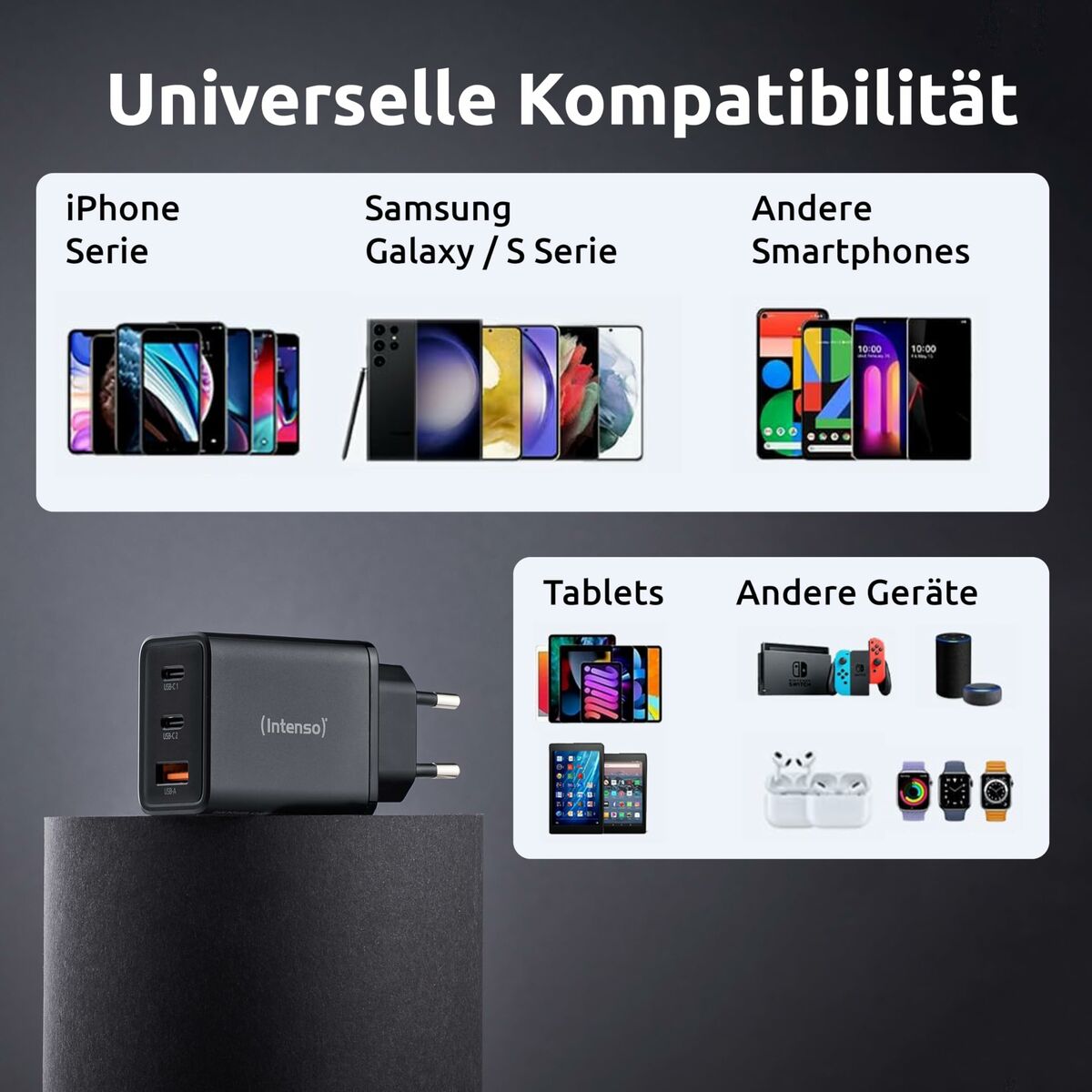 Wall Charger INTENSO W65ACC Black 65 W