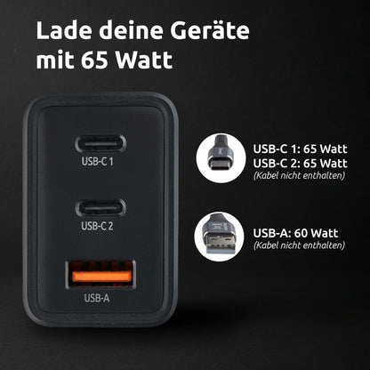 Wall Charger INTENSO W65ACC Black 65 W