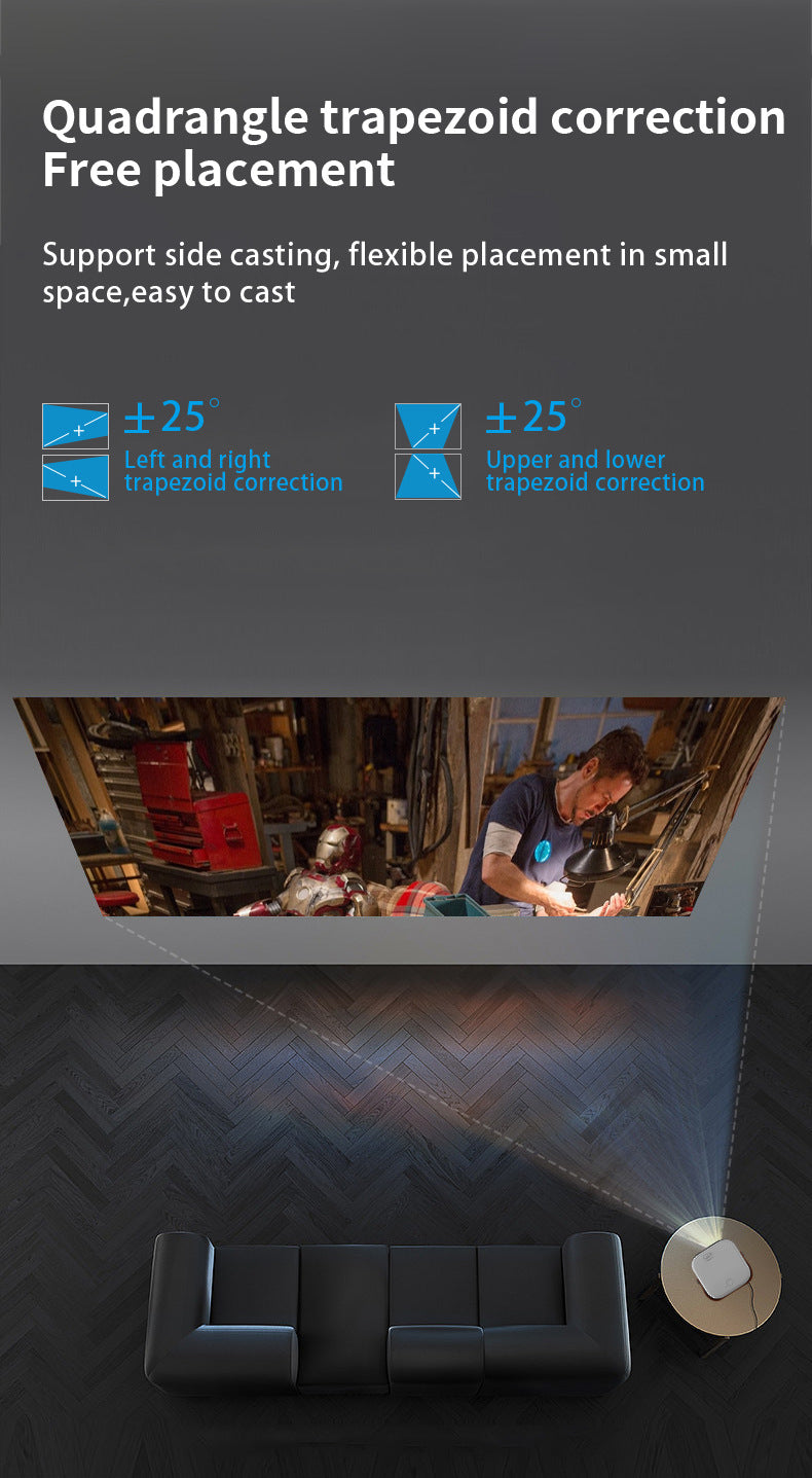 NNEDSZ Mini Portable HD Projector with Giant Screen Display and Gamut Compensation - Home Cinema