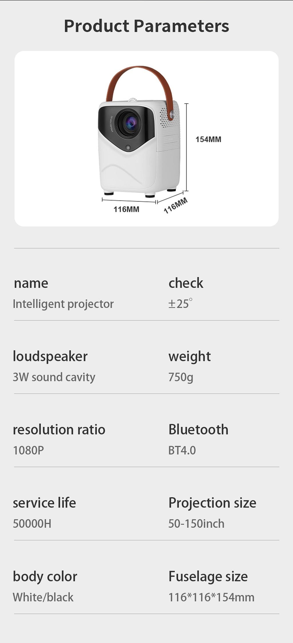 NNEDSZ Mini Portable HD Projector with Giant Screen Display and Gamut Compensation - Home Cinema